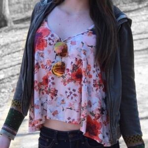 Garage Pink Floral Tank Top